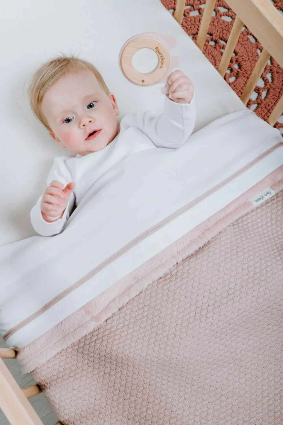 Baby's Only Ledikant Deken Teddy Sky Oud Roze 100 x 135 cm