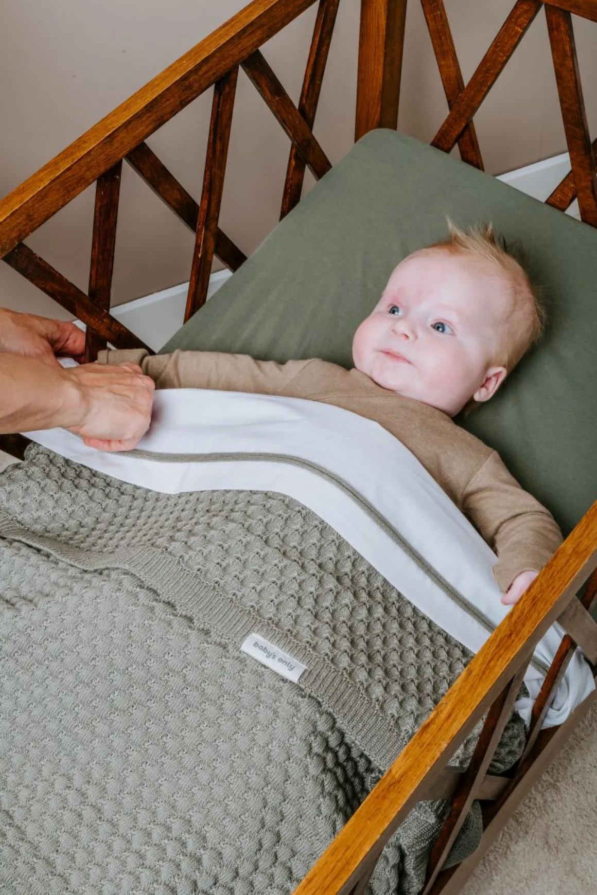 Baby's Only Ledikant Deken Sky Chunky Urban Green 100 x 135 cm