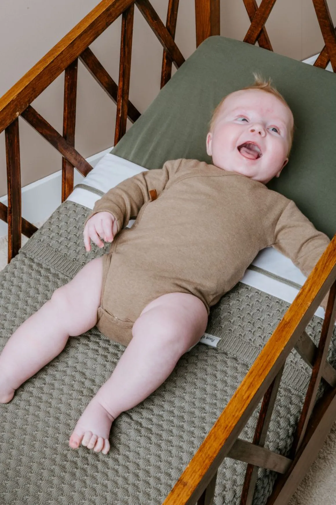 Baby's Only Ledikant Deken Sky Chunky Urban Green 100 x 135 cm