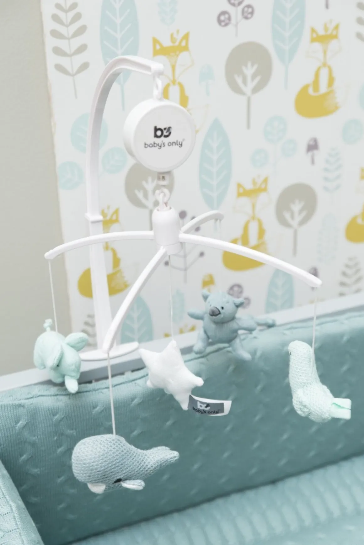 Baby's Only Muziekmobiel Stonegreen/Mint/Wit