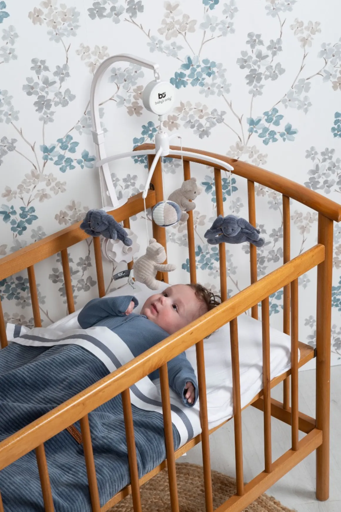 Baby's Only Muziekmobiel Sense Vintage Blue/Kiezelgrijs/Wit