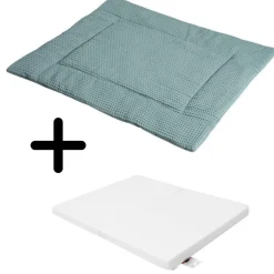 Babywellness Boxkleed Honey Lake Blue + Boxmatras