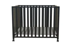 Bebies First Baby Box Met Wieltjes Sarah Zwart 76 x 95 cm Met Matras