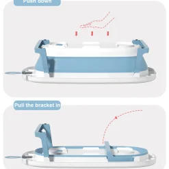 Bebies First Opvouwbaar Baby Badje Blauw Wit