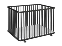 Bebies First Opvouwbare Baby Box Liam Zwart Met Matras