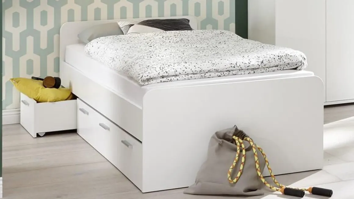 Bibo Kajuitbed Wit Inclusief Rol Lattenbodem