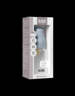 BIBS Baby Fles Rond Latex 150 ml Slow Flow Baby Blue