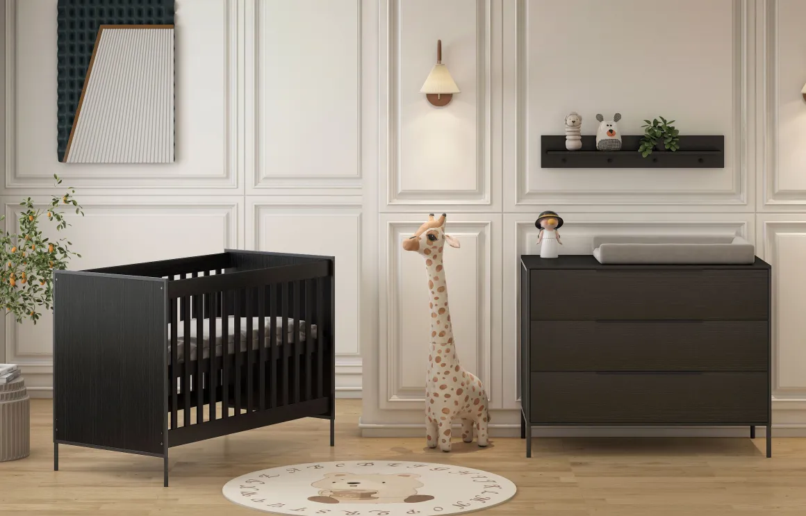 Born Lucky Babykamer Marble 2 Delig Zwart