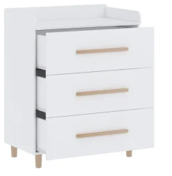 Born Lucky Babykamer Wit 2 Delig Baby Bed Lola + Commode Stockholm