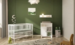 Born Lucky Babykamer Wit 2 Delig Baby Bed Joep + Commode Mila