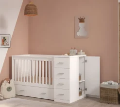 Born Lucky Combi Ledikant Memphis Wit Met Matras