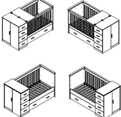 Born Lucky Combi Ledikant Memphis Wit
