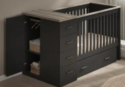 Born Lucky Combi Ledikant Memphis Zwart Eiken