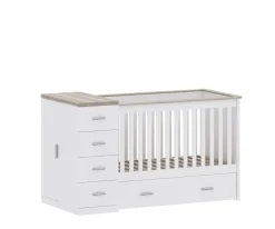 Born Lucky Combi Ledikant Memphis Wit Grijs