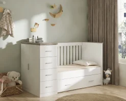 Born Lucky Combi Ledikant Memphis Wit Grijs