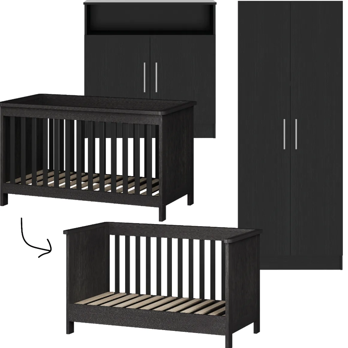 Born Lucky Meegroei Babykamer Tucson Zwart 3 Delig
