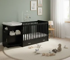 Born Lucky Meegroei Ledikant Met Lade Sydney Zwart 70 x 140 cm