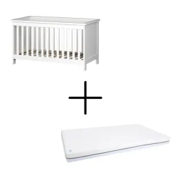 Born Lucky Meegroei Ledikant Noel Wit 70 x 140 cm + Born Lucky Junior Matras 70 x 140 cm