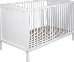 Born Lucky Meegroei Ledikant Met Veiligheidsrekje 70 x 140 cm Wit + Born Lucky Junior Matras 70 x 140 cm