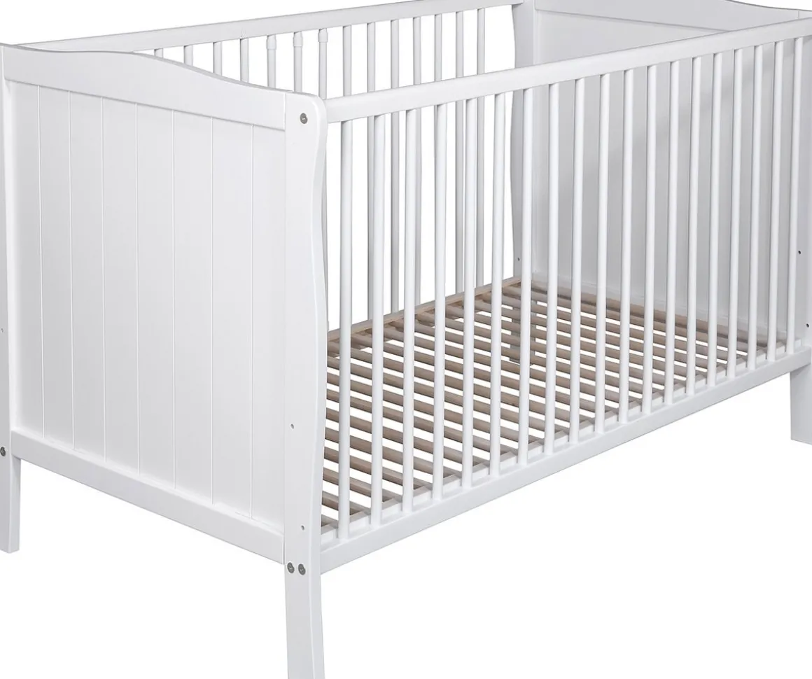 Born Lucky Meegroei Ledikant Met Veiligheidsrekje 70 x 140 cm Wit + Born Lucky Junior Matras 70 x 140 cm