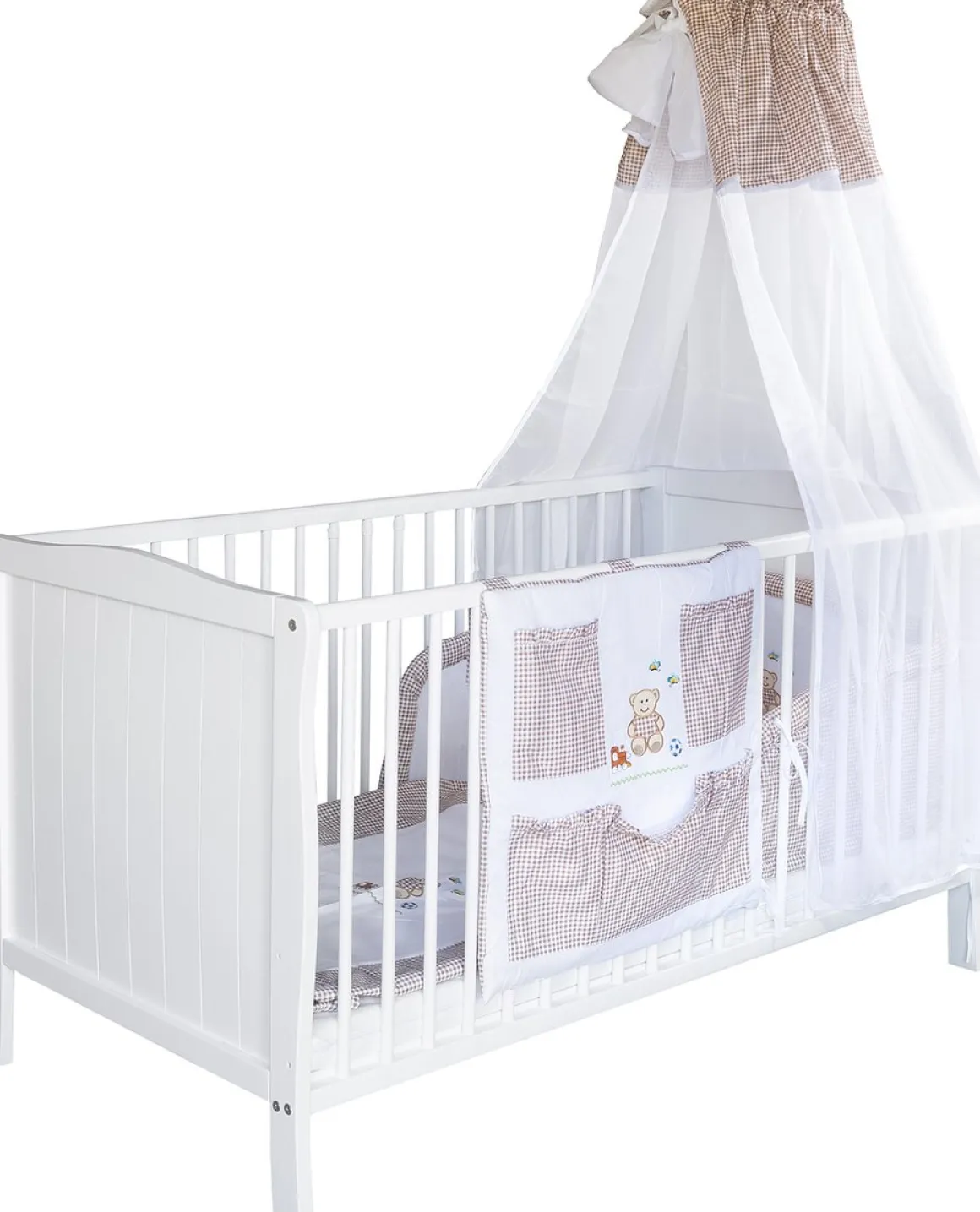 Born Lucky Meegroei Ledikant Met Veiligheidsrekje 70 x 140 cm Wit + Born Lucky Junior Matras 70 x 140 cm