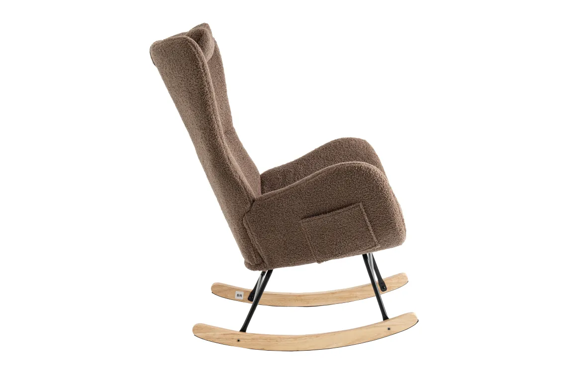 Born Lucky Schommelstoel Teddy Stof Bruin