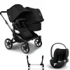 Bugaboo Donkey 5 Duo Kinderwagen 3 In 1 Graphite Midnight Black Met Cybex Cloud T Groep 0 Autostoel
