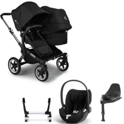 Bugaboo Donkey 5 Duo Kinderwagen 3 In 1 Graphite Midnight Black Met Cybex Cloud T Groep 0 Autostoel + Isofix Base