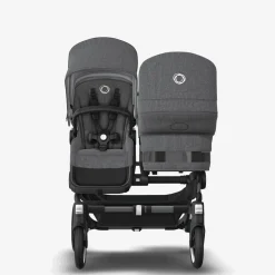 Bugaboo Donkey 5 Duo Kinderwagen 3 In 1 Graphite Grey Melange + Isofix Base + Voetenzak