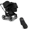 Bugaboo Donkey 5 Duo Kinderwagen 2 In 1 Graphite Midnight Black + Voetenzak