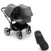 Bugaboo Donkey 5 Duo Kinderwagen 2 In 1 Graphite Grey Melange + Voetenzak