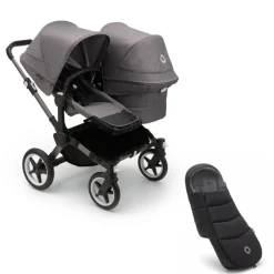 Bugaboo Donkey 5 Duo Kinderwagen 2 In 1 Graphite Grey Melange + Voetenzak