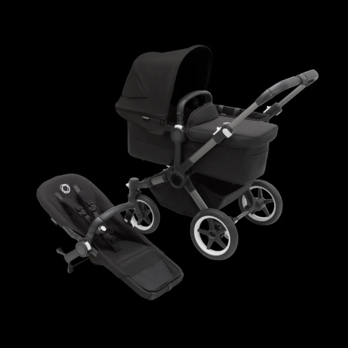 Bugaboo Donkey 5 Mono Kinderwagen 2 In 1 Graphite Midnight Black + Voetenzak