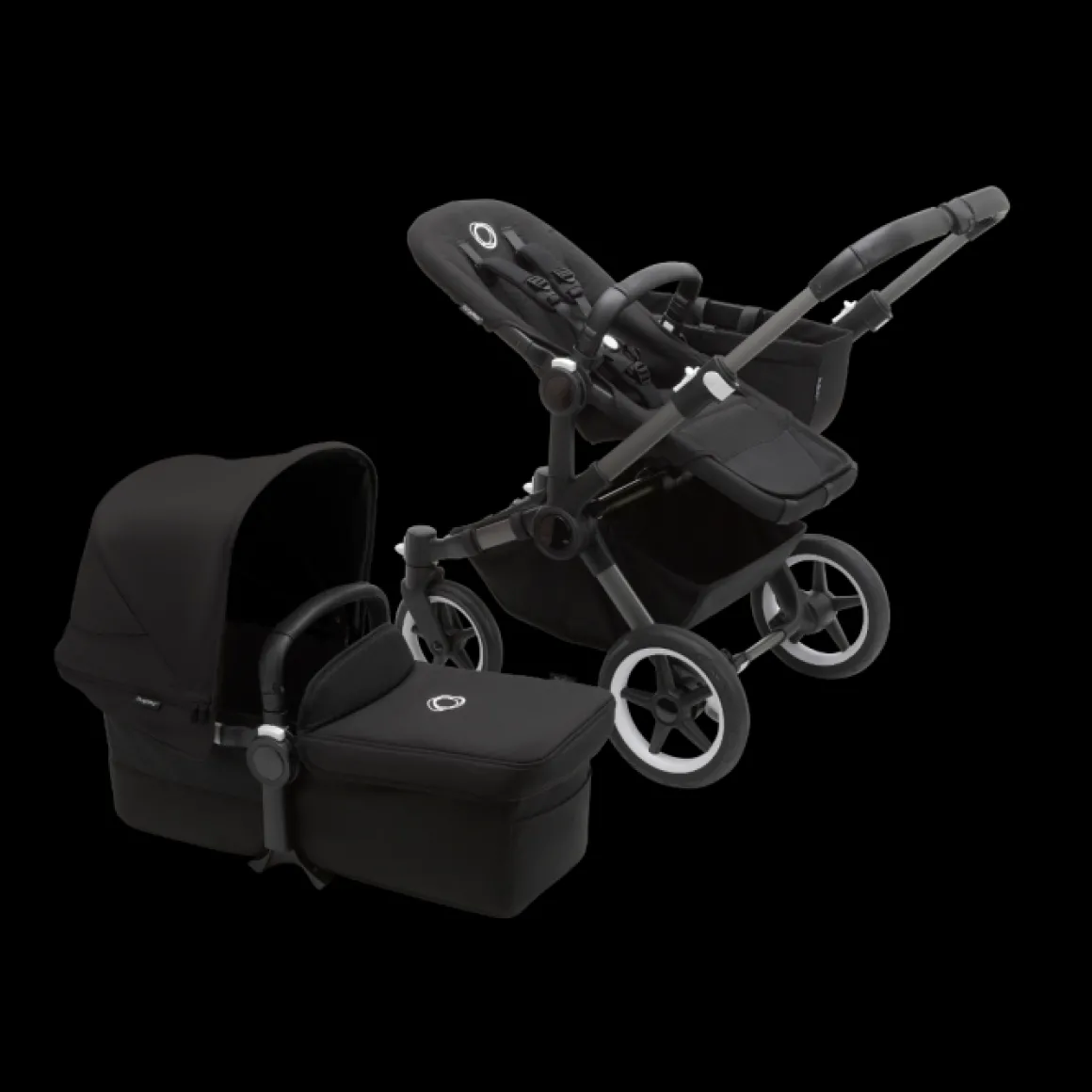 Bugaboo Donkey 5 Mono Kinderwagen 2 In 1 Graphite Midnight Black + Voetenzak