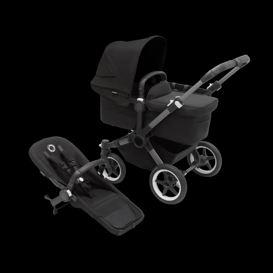 Bugaboo Donkey 5 Mono Kinderwagen 3 In 1 Graphite Midnight Black