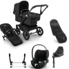 Bugaboo Donkey 5 Mono Kinderwagen 3 In 1 Black Midnight Black Met Cybex Cloud T Groep 0 Autostoel + Isofix Base + Voetenzak