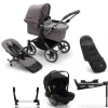 Bugaboo Donkey 5 Mono Kinderwagen 3 In 1 Graphite Grey Melange + Isofix Base + Voetenzak