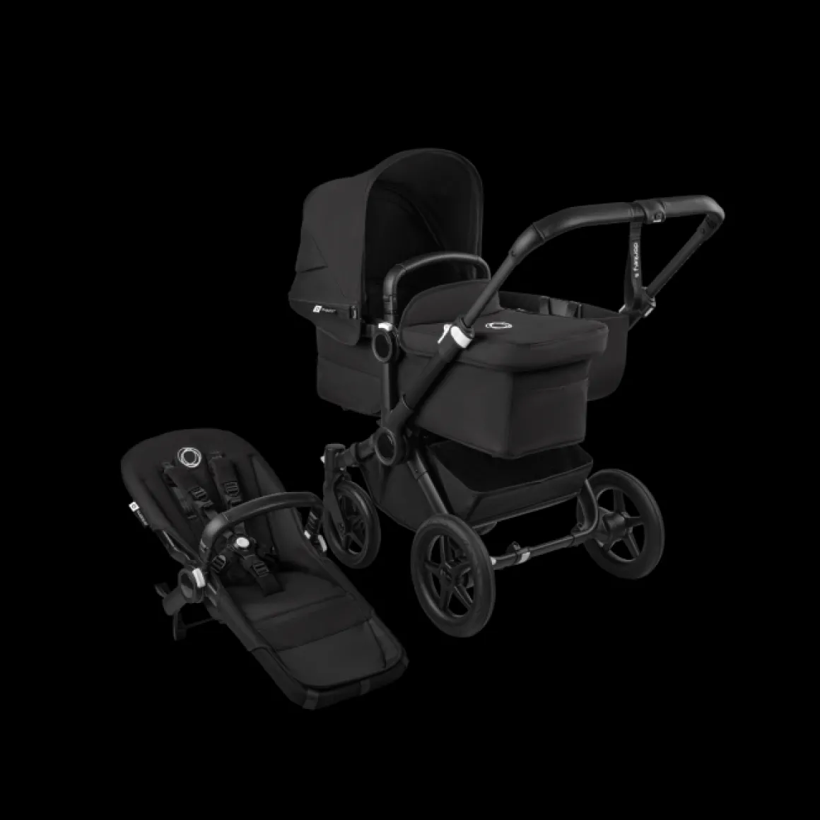 Bugaboo Donkey 5 Mono Kinderwagen 2 In 1 Black Midnight Black + Voetenzak