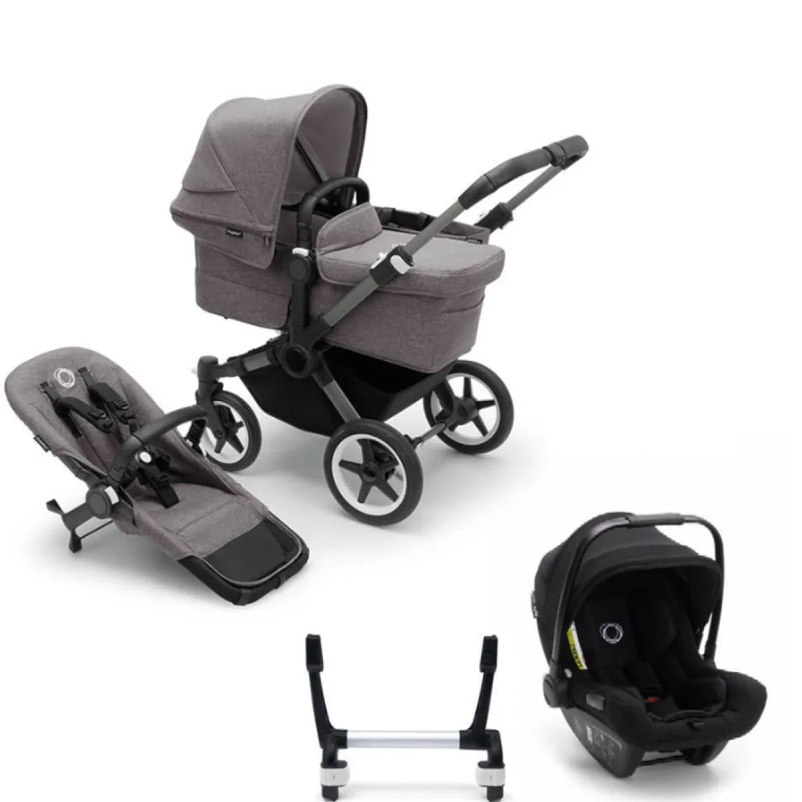 Bugaboo Donkey 5 Mono Kinderwagen 3 In 1 Graphite Grey Melange