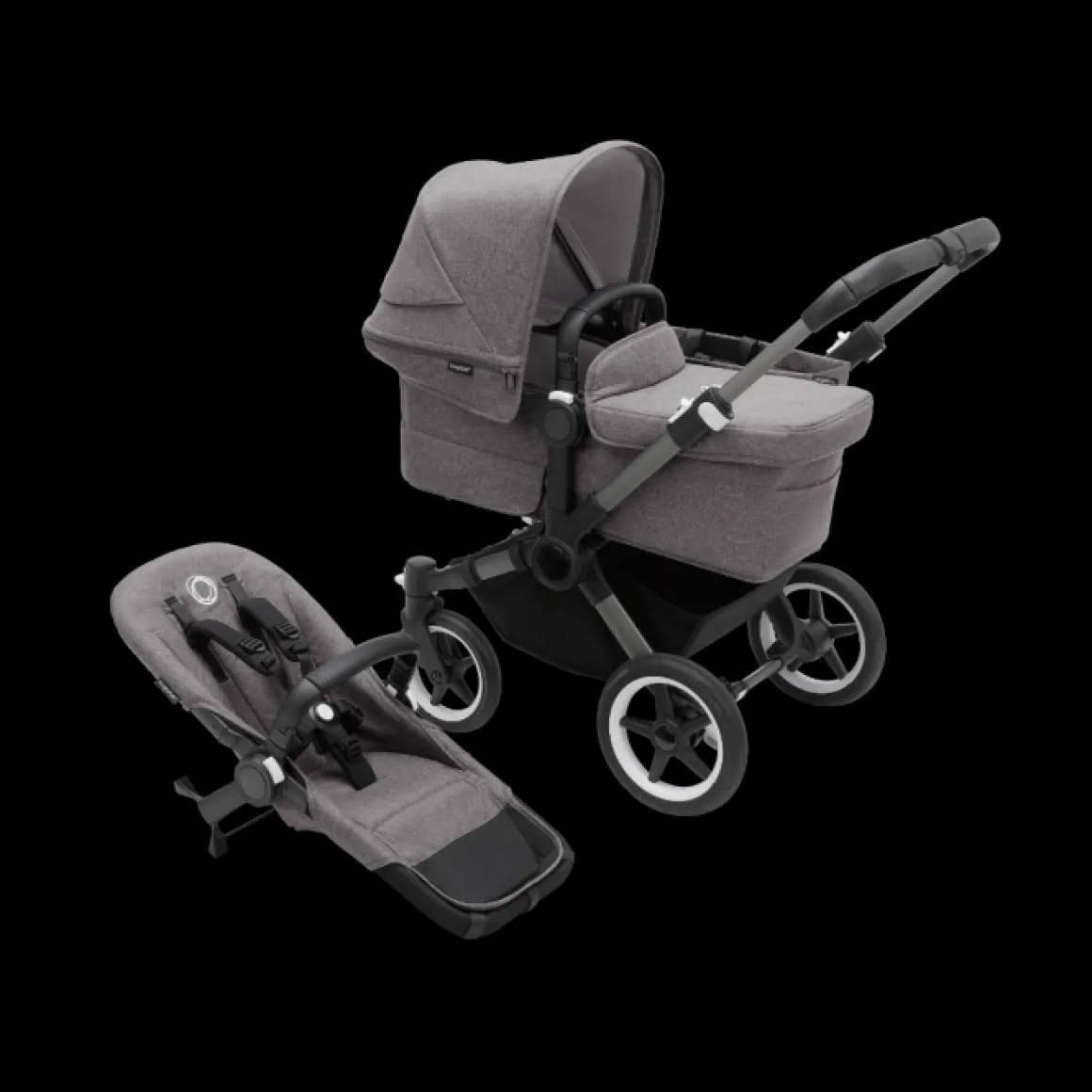 Bugaboo Donkey 5 Mono Kinderwagen 2 In 1 Graphite Grey Melange + Voetenzak
