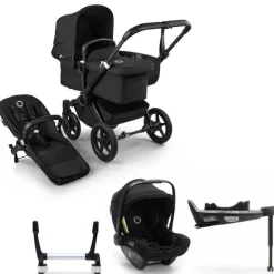 Bugaboo Donkey 5 Mono Kinderwagen 3 In 1 Black Midnight Black + Isofix Base