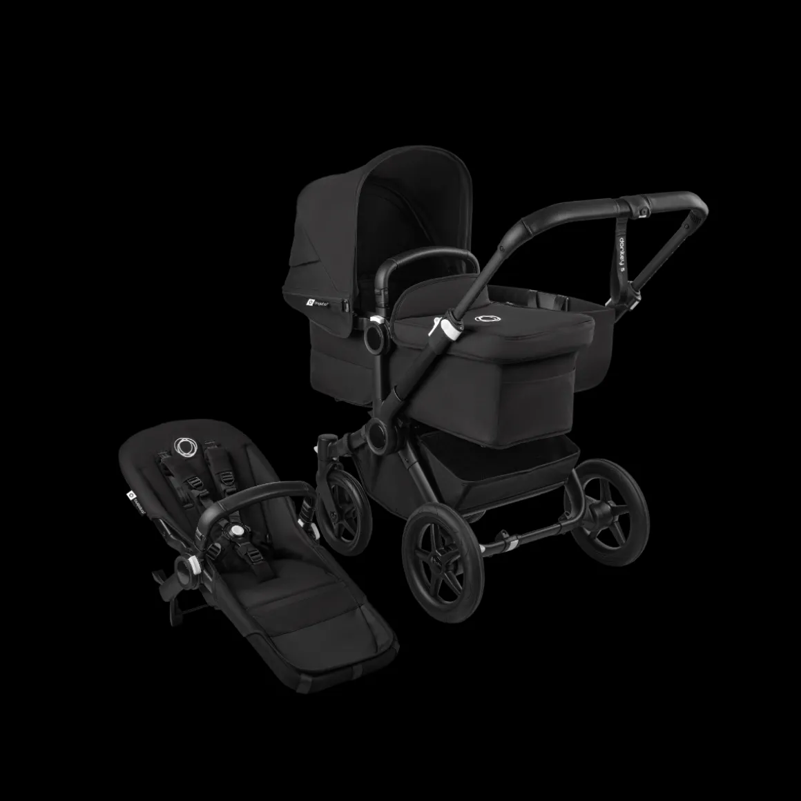 Bugaboo Donkey 5 Mono Kinderwagen 3 In 1 Black Midnight Black + Isofix Base
