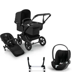 Bugaboo Donkey 5 Mono Kinderwagen 3 In 1 Black Midnight Black Met Cybex Cloud T Groep 0 Autostoel