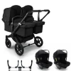 Bugaboo Donkey 5 Tweeling Kinderwagen 3 In 1 Black Midnight Black