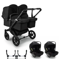 Bugaboo Donkey 5 Tweeling Kinderwagen 3 In 1 Black Midnight Black