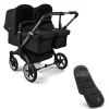 Bugaboo Donkey 5 Tweeling Kinderwagen 2 In 1 Graphite Midnight Black + Voetenzak