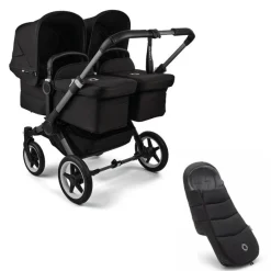 Bugaboo Donkey 5 Tweeling Kinderwagen 2 In 1 Graphite Midnight Black + Voetenzak
