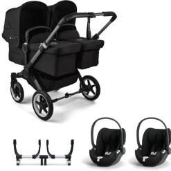 Bugaboo Donkey 5 Tweeling Kinderwagen 3 In 1 Graphite Midnight Black Met Twee Cybex Cloud T Groep 0 Autostoelen