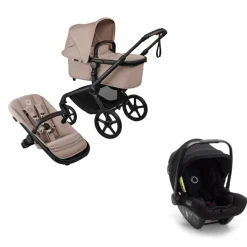 Bugaboo Kinderwagen 3 in 1 Fox 5 Renew Complete Black | Desert Taupe Melange + Bugaboo Autostoel Groep 0 Turtle Air by Nuna Black