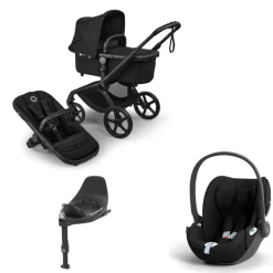 Bugaboo Kinderwagen 3 in 1 Fox 5 Renew Complete Black | Heritage Black + Cybex Autostoel Groep 0 Cloud T I Size Sepia Black + Draaibare Base T Black